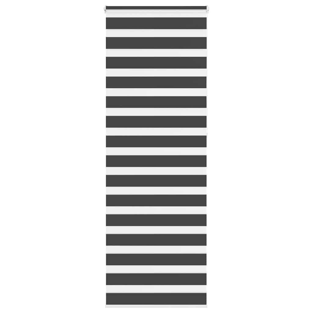 vidaXL Estor cebra negro 70x230 cm tejido ancho 65,9 cm poliéster