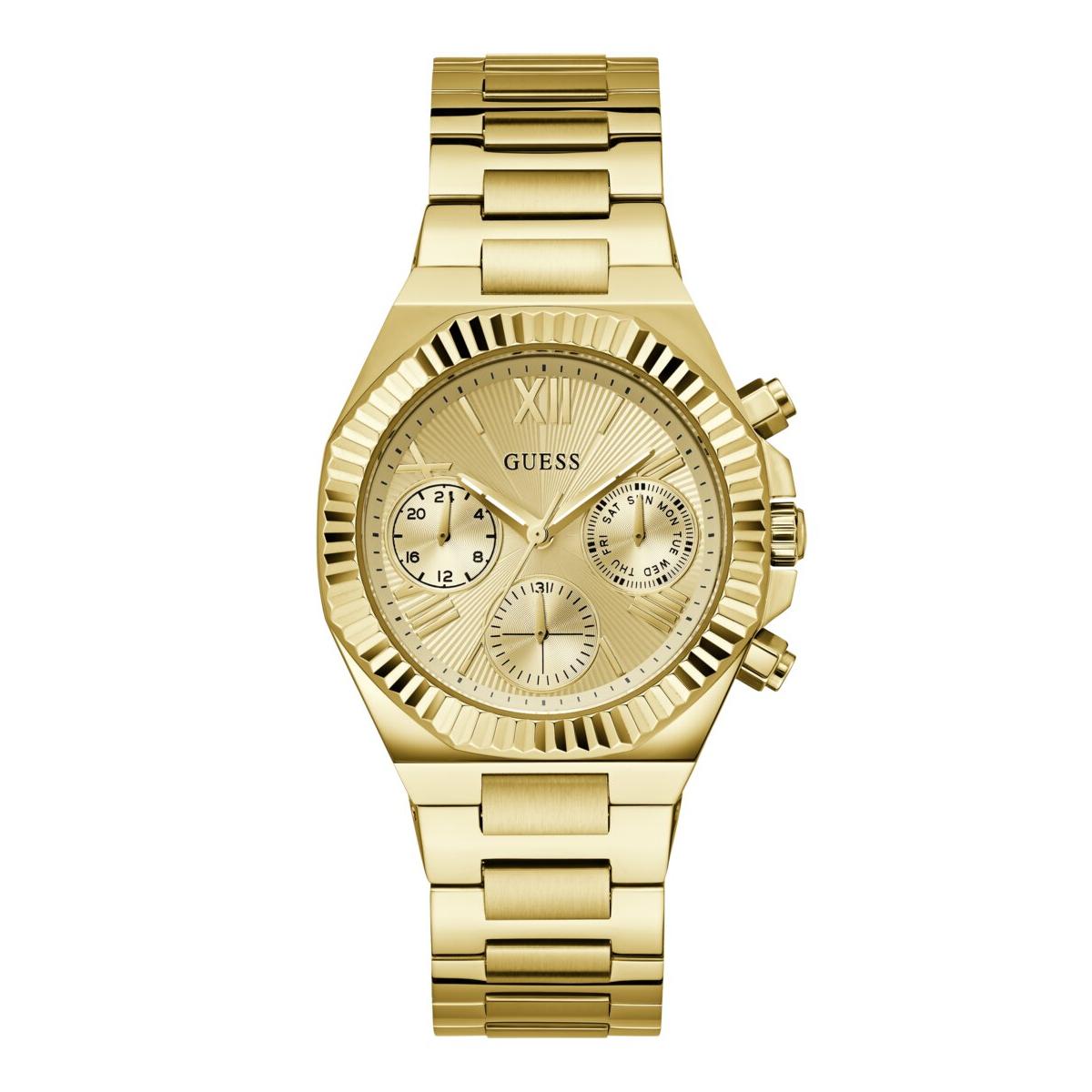 Guess Reloj Mujer Caja De Acero Reciclado Pulsera Acero De Color Dorado Resistente Al Agua 5 Atm Gw0769l2