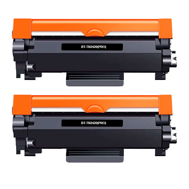 Pack 2 Cartuchos de Tóner Láser Compatible Brother TN-2420 / TN-2410 Negro – Alto Rendimiento