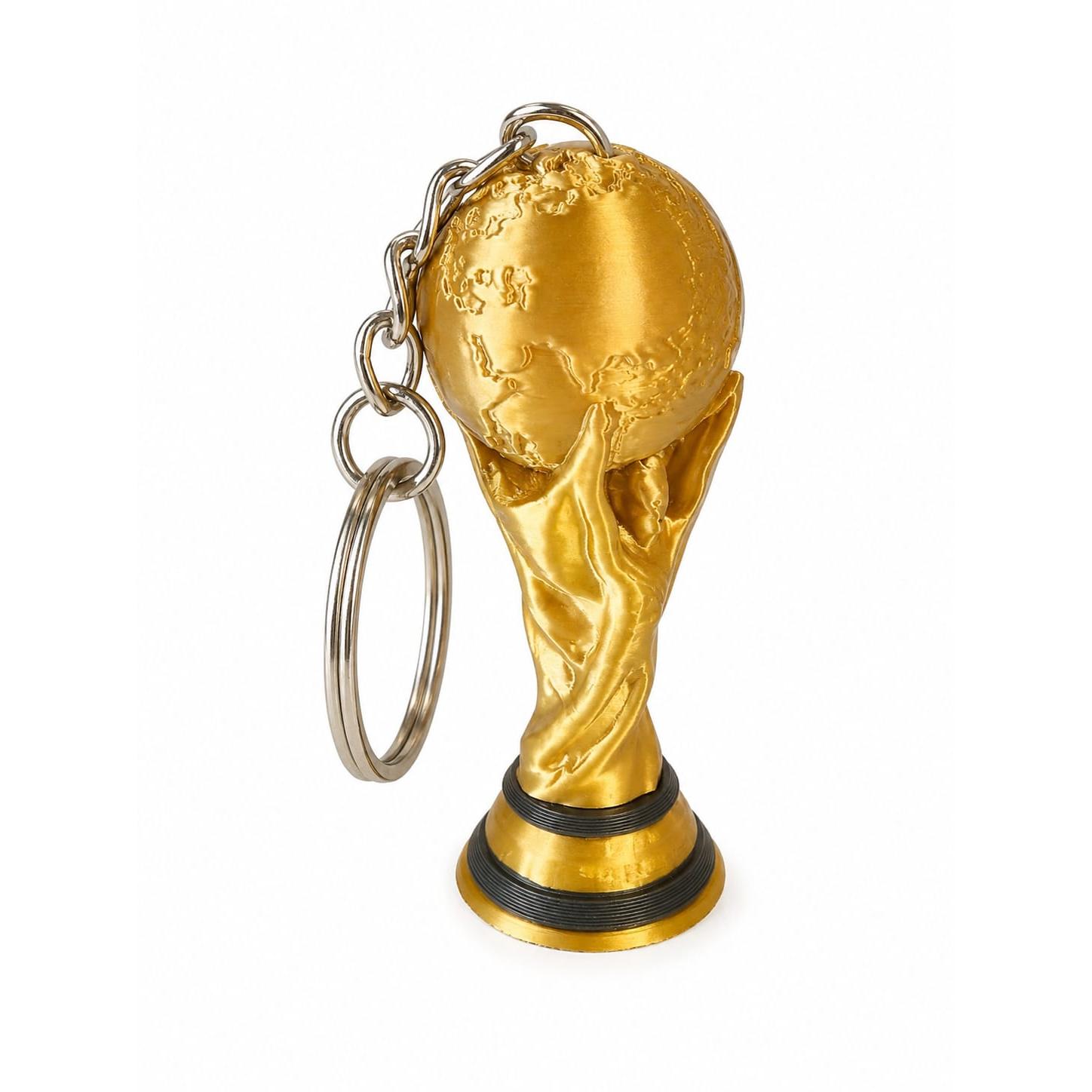 PE&GE3D Llavero Trofeo Mundial de Fútbol 5,5cm impreso en 3D. Regalo para Aficionados