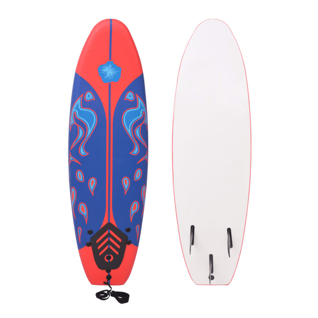vidaXL Tabla de Surf 170 cm Deportes Acuáticos Exterior Navegación Estampado Boomerang, De rayas, Azul y mas