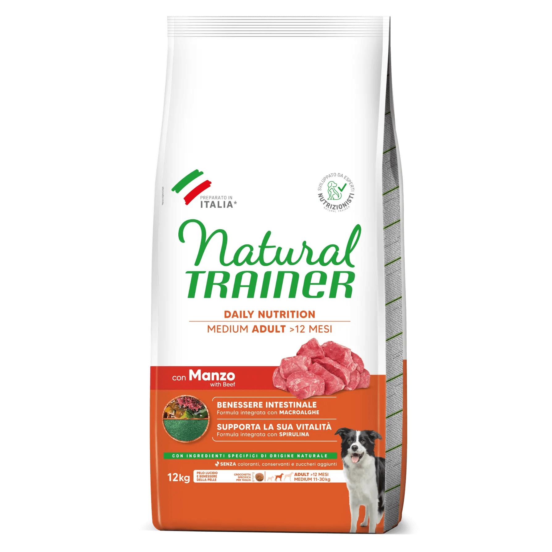 Natural Trainer Adult Medium Buey - Alimento Seco de Buey para Perro Mediano