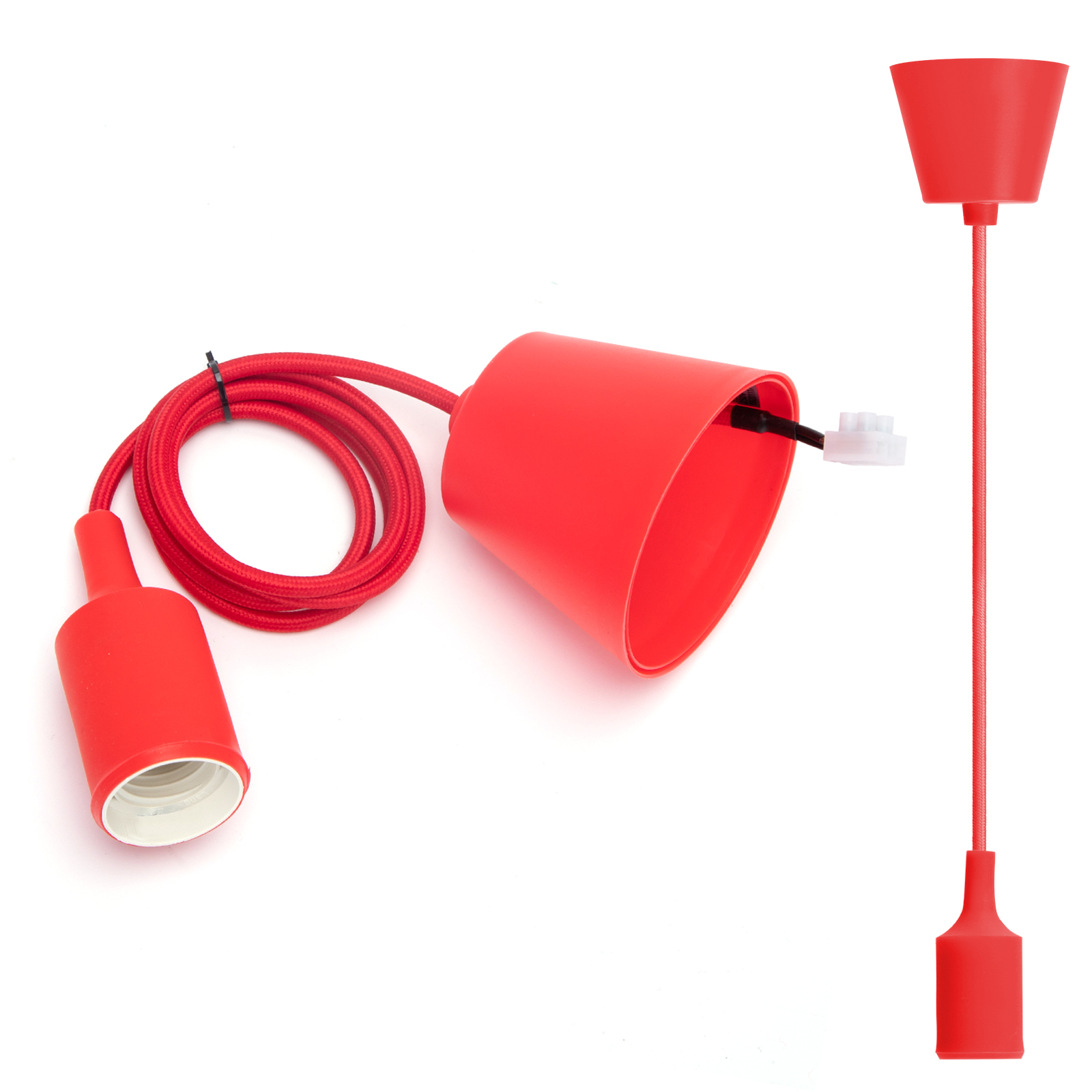 Aigostar Portalámparas Colgante de Plástico E27,100cm Cable con Soporte de Techo,Accesorios de La Lámpara DIY