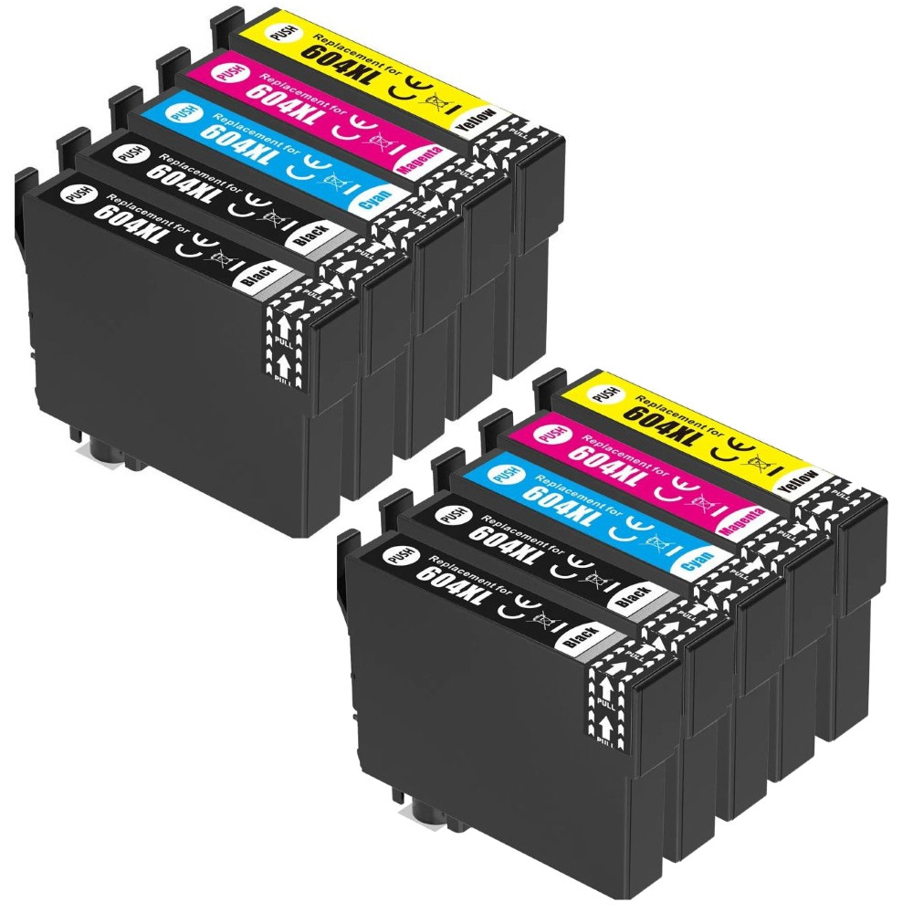 10x Cartuchos de tinta compatible Epson 604XL 604 XL para Epson XP2200, XP2205, XP3200, XP3205, XP4200, XP4205, WF2910, WF2930, WF2935, WF2950