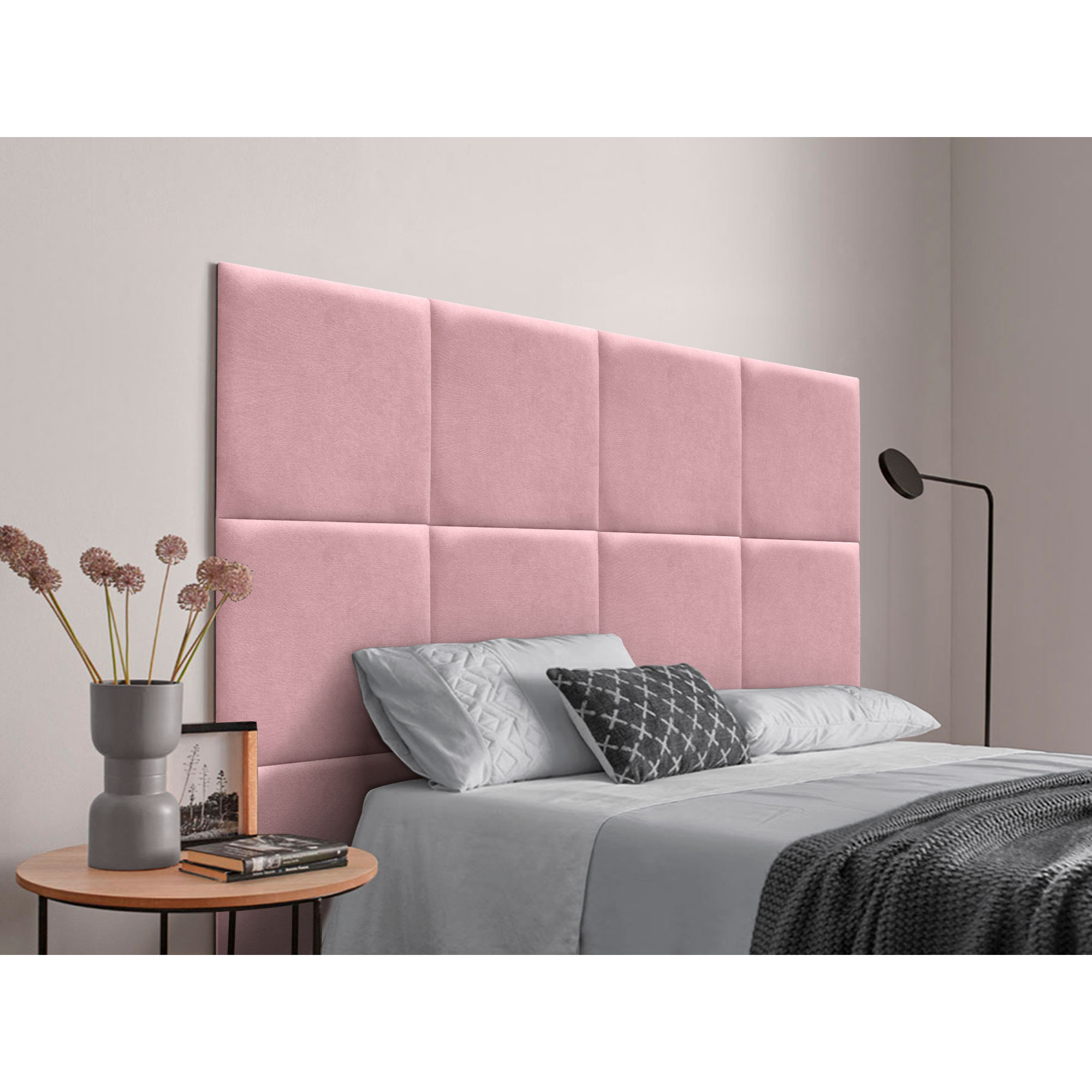DHOME Cabecero Tapizado Compuesto de Paneles Autoadhesivos Intercambiables de Tela Acualine Cama Lujo Dormitorio Acolchado Segunda Gama de Colores