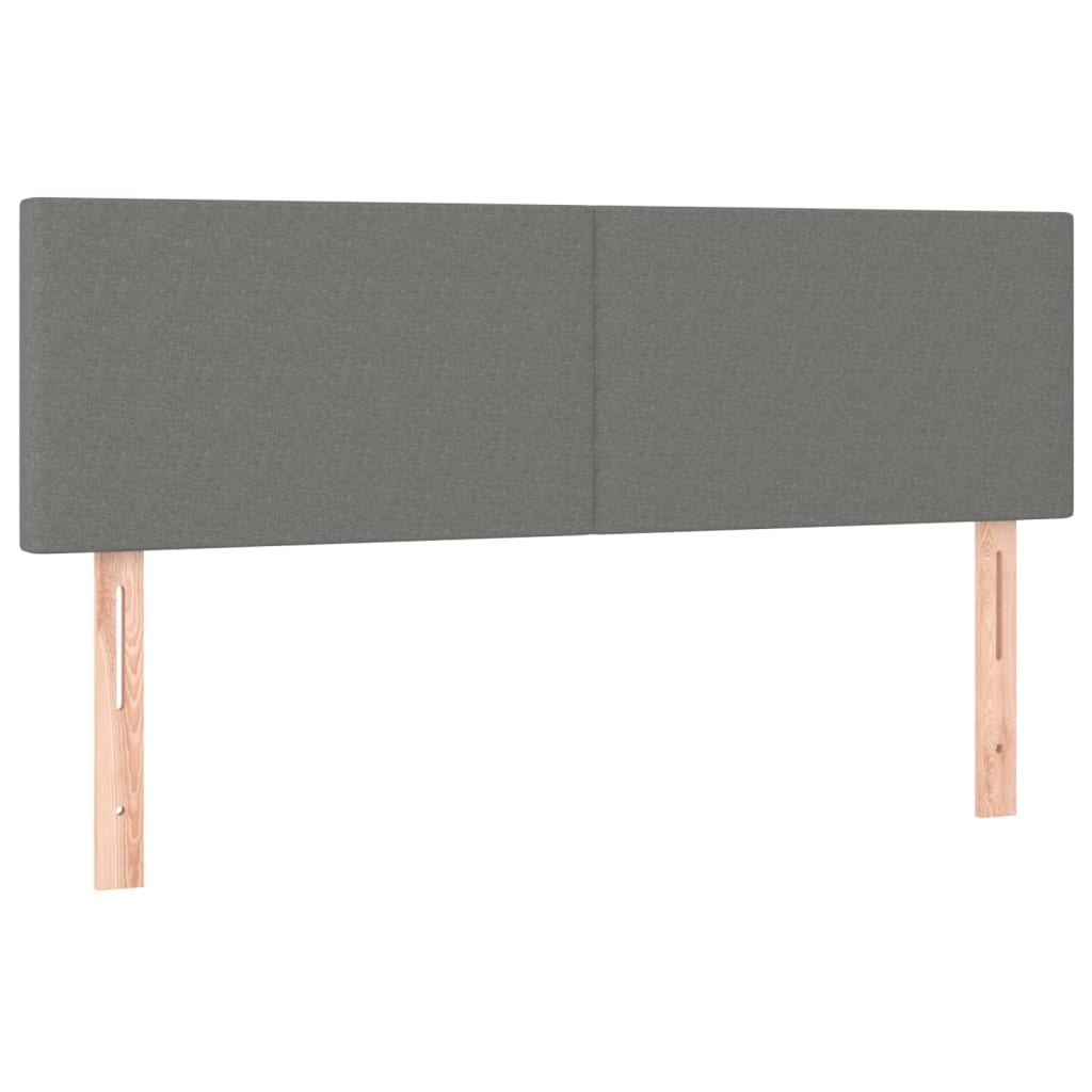 vidaXL Cabecero con LED de tela gris oscuro 144x5x78/88 cm