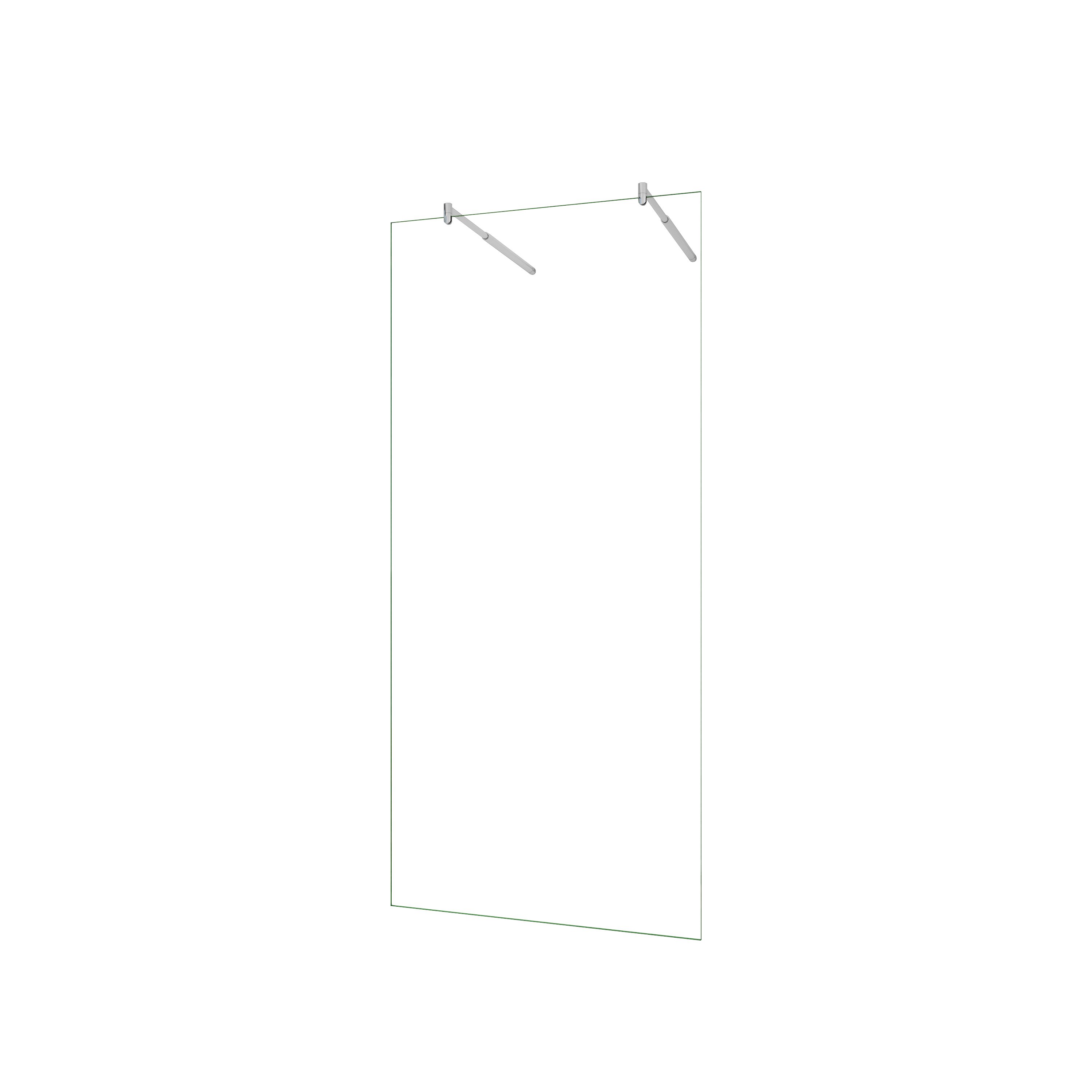 AICA SANITARIOS - Mampara de ducha fija, Vidrio 8mm con Película de Seguridad a Prueba de Explosiones, Dos barras 70-120cm, Alto 200cm