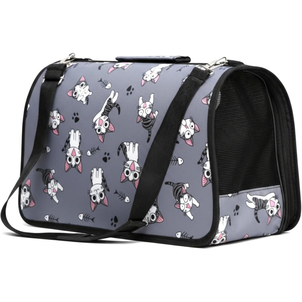 Transportin para Gatos Bolsa de Transporte Mascota Bolso Flexible con Cremallera maletin Mascotas (53x30x22cm) COSHANO