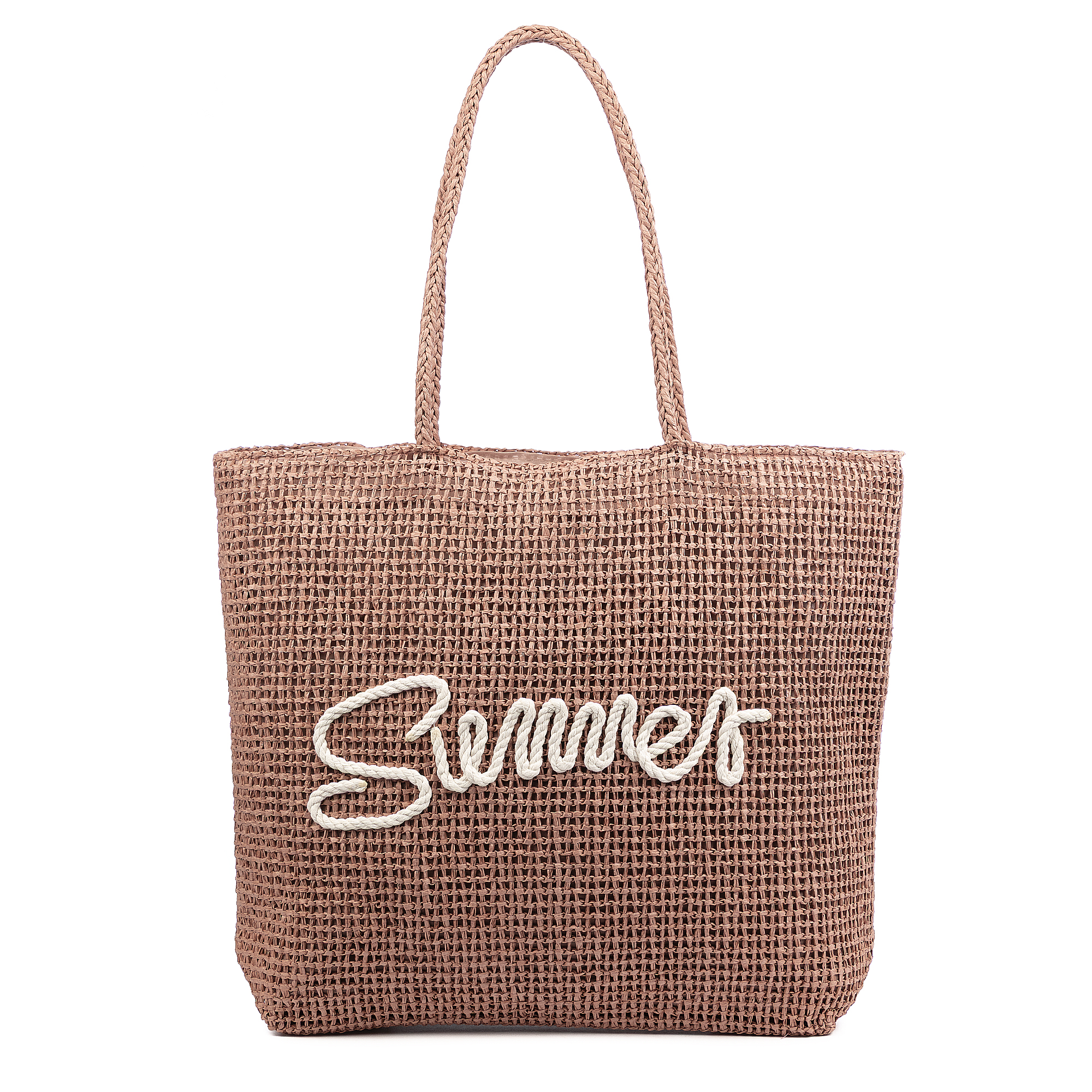 FIRENZE ARTEGIANI Bergeggi Bolso shopper Mujer. Fabricado en papel trenzado diseño "Summer". 51x13x40cm.