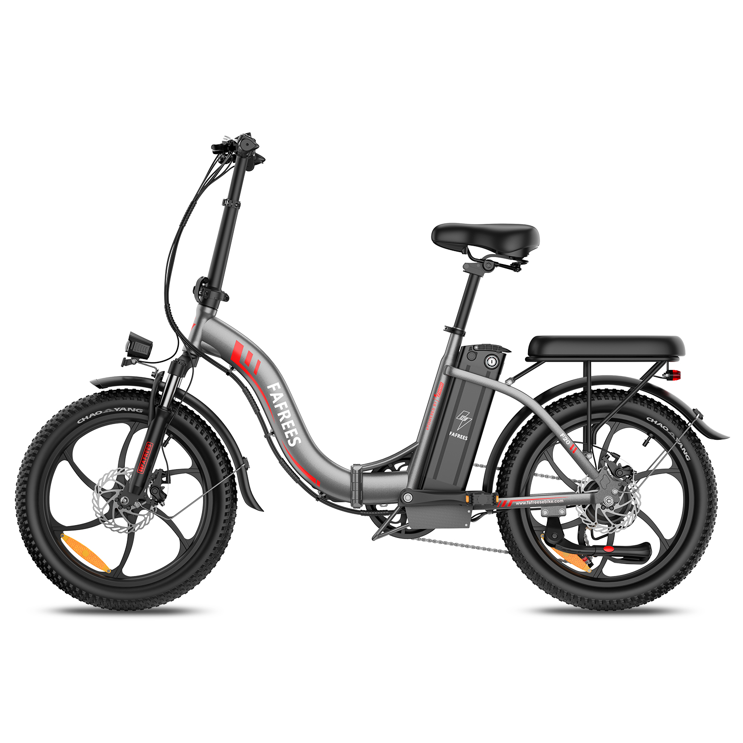 Fafrees F20,Electric Bicycle,250W motor,36V18Ah battery, Max 25km/h, Assisted Mode max range 90km,20*3.0 inch tires,7-Speed,Front Suspension,160mm Disc Brakes
