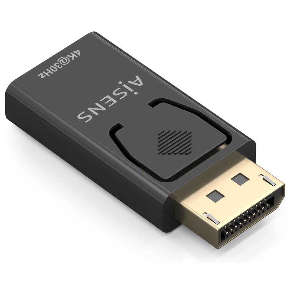 Aisens - Conversor DisplayPort a HDMI 4K@30Hz DP/M-HDMI/H negro, plug and play con HDCP 1.3 para monitores y televisores