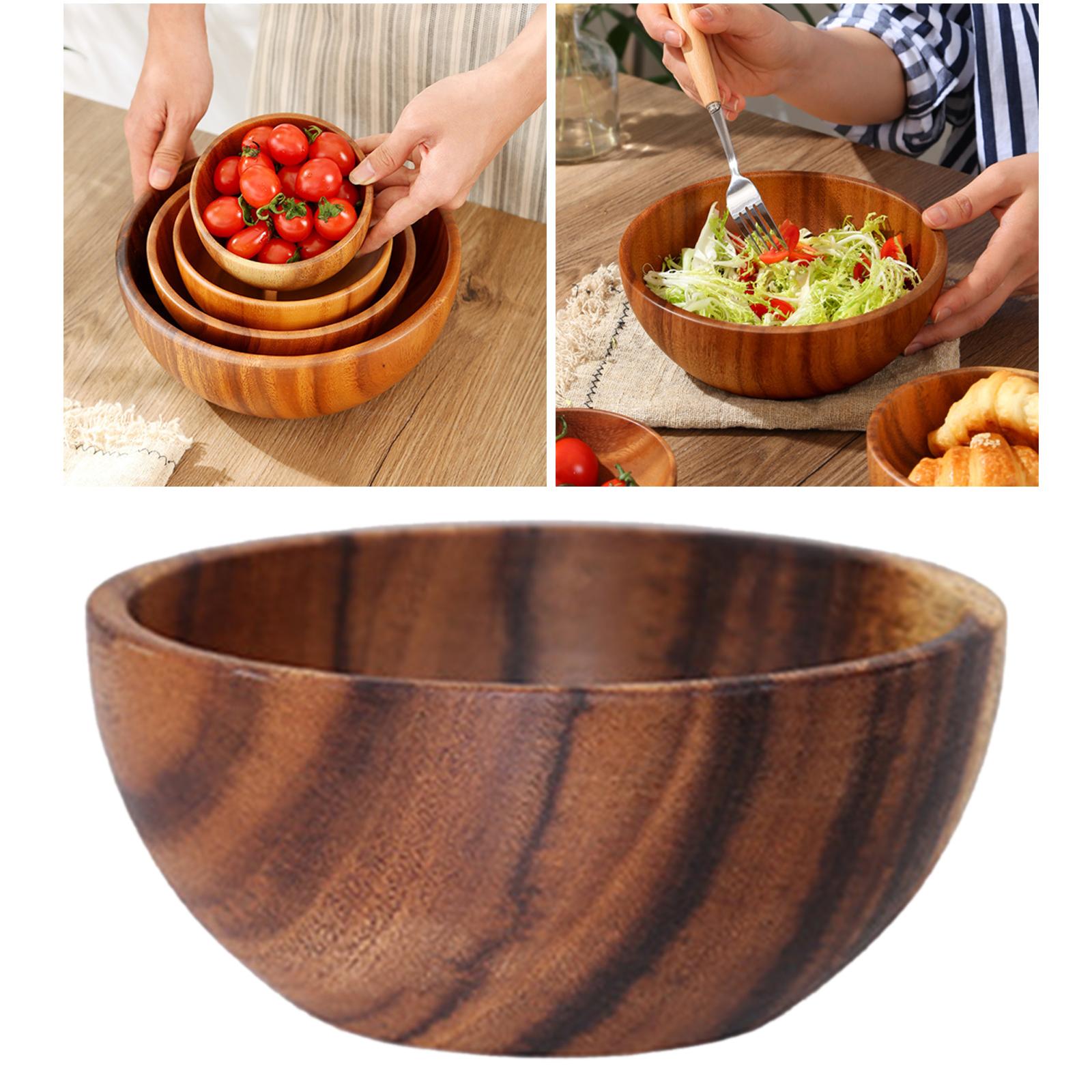 TK Tazón De Ensalada De Madera Tazón De Frutas Y Servicio Ecológico Y Hecho a Mano Para La Mesa Grande Pequeña O Personalizada