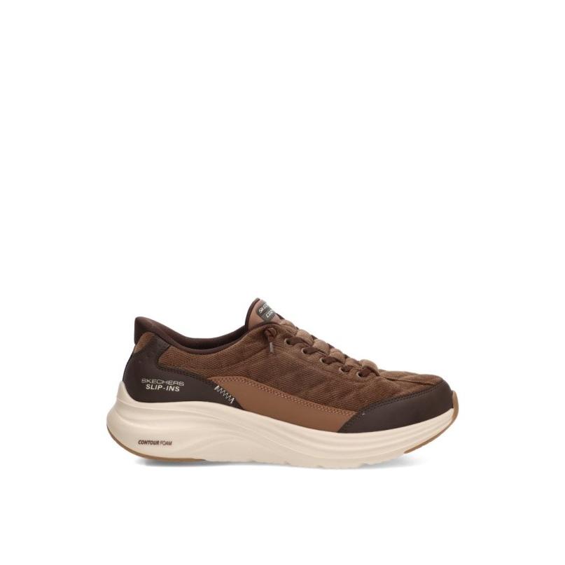 Zapatillas Casual Skechers - Hombre - Suela Plana - Modelo 232618 - Color Marron