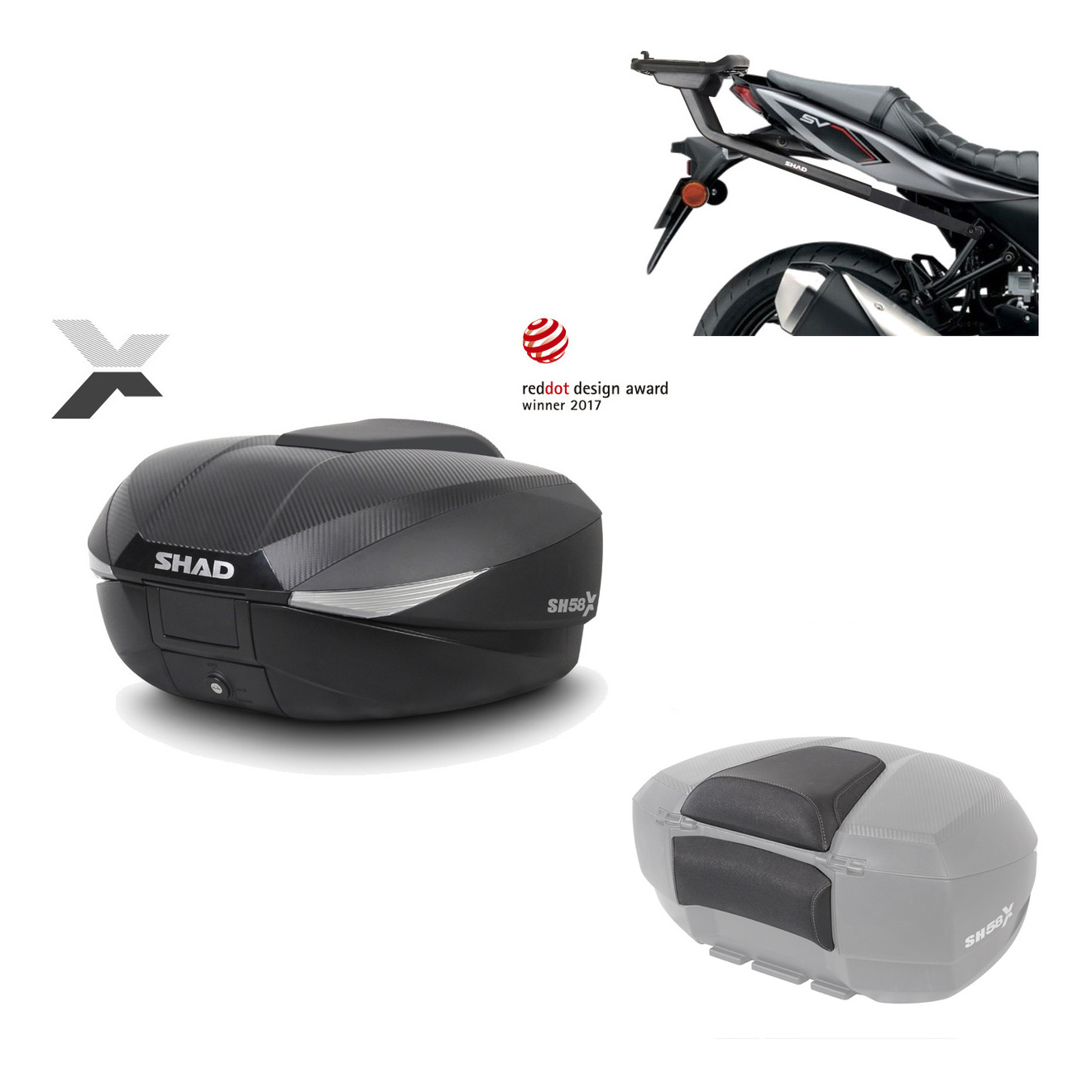 Baul Trasero + Herraje Montaje + Respaldo De Pasajero Sh58x KIT-182355