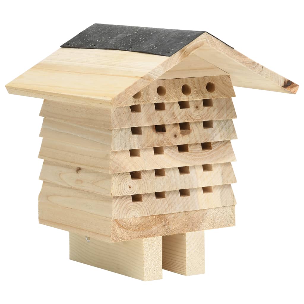 vidaXL Hotel para abejas de madera maciza de abeto 22x20x20 cm