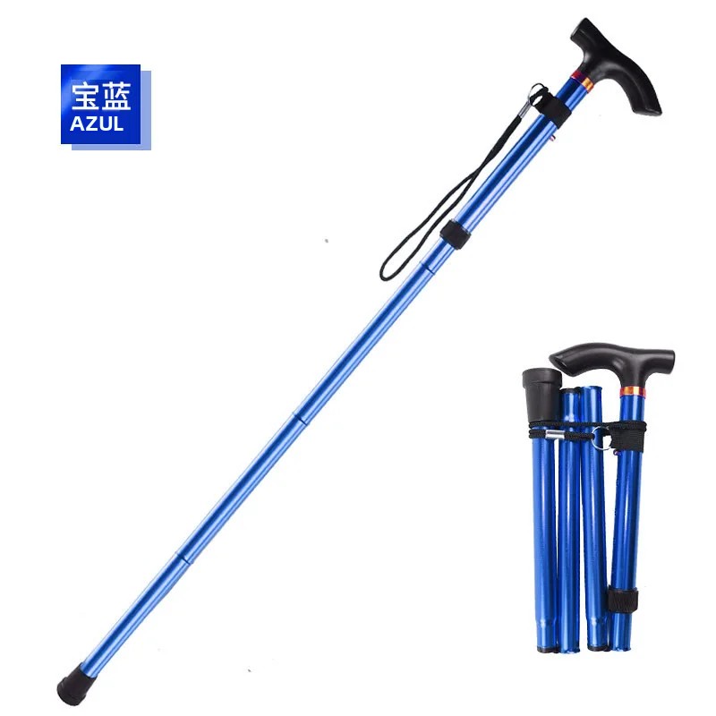 TK Bastón De Caminar Plegable Y Portátil Con Diseño Plegable Y Correa Para Muñeca 5 Niveles Ajustables Altura Para Auxiliar La Marcha