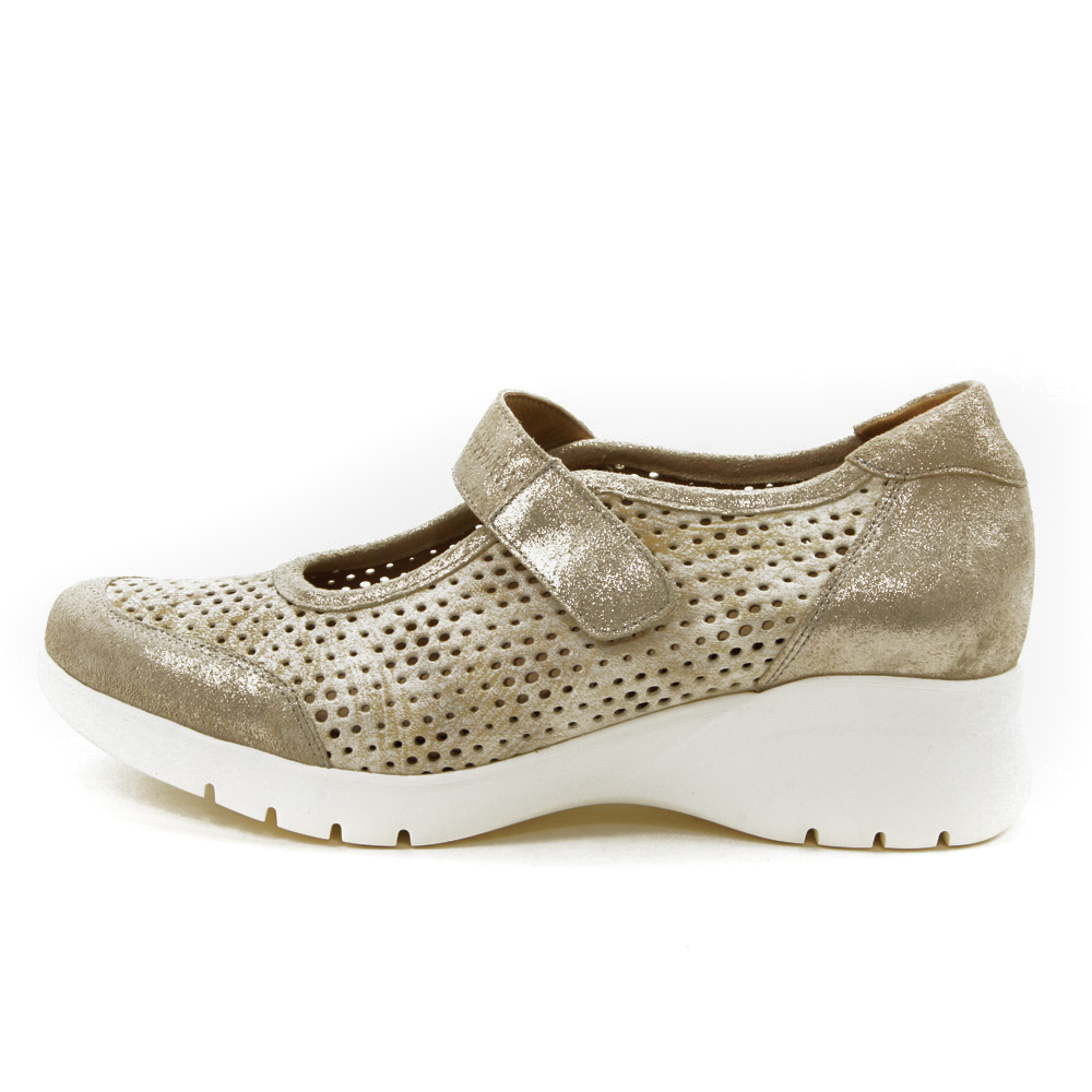 Pie Santo mod. 250657 mercedes para mujer en piel natural, velcro