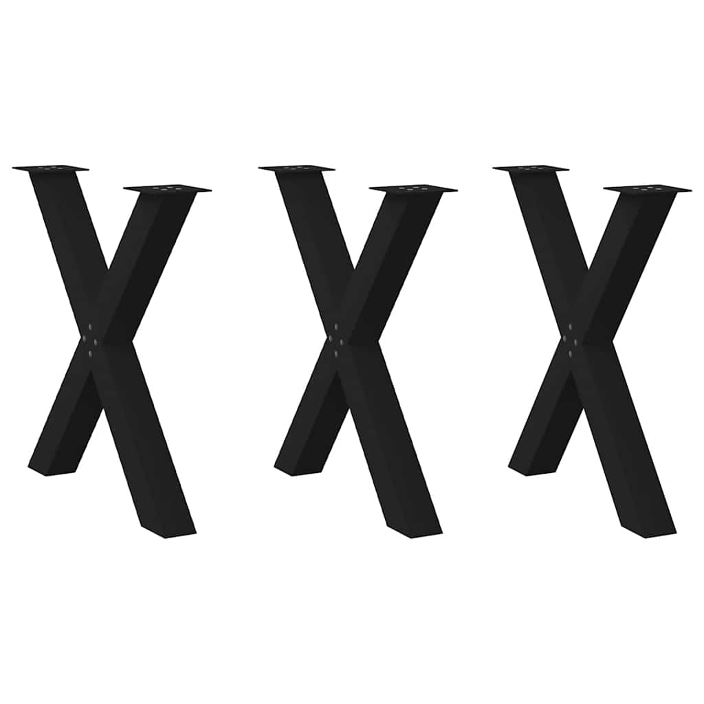 vidaXL Patas para mesa de comedor en forma de X (3 unidades) 80 x (72-73) cm, acero
