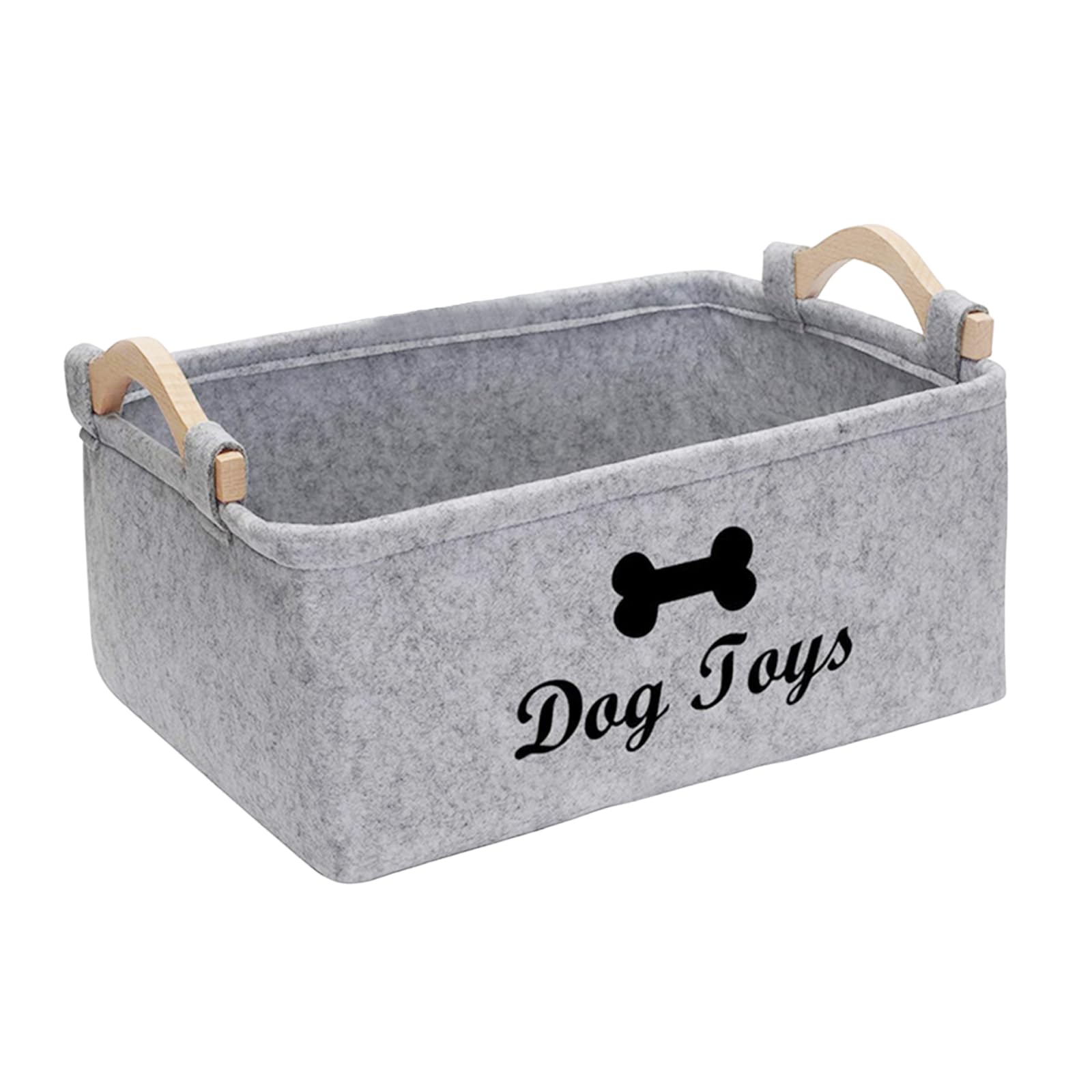 TK Puppy Toy Storage Box, Puppy Toy Box Storage Basket, Toy Box Large Dog Toy Basket for Organizing Pet Toys, Blankets 38cm x 25cm x 18cm Grey