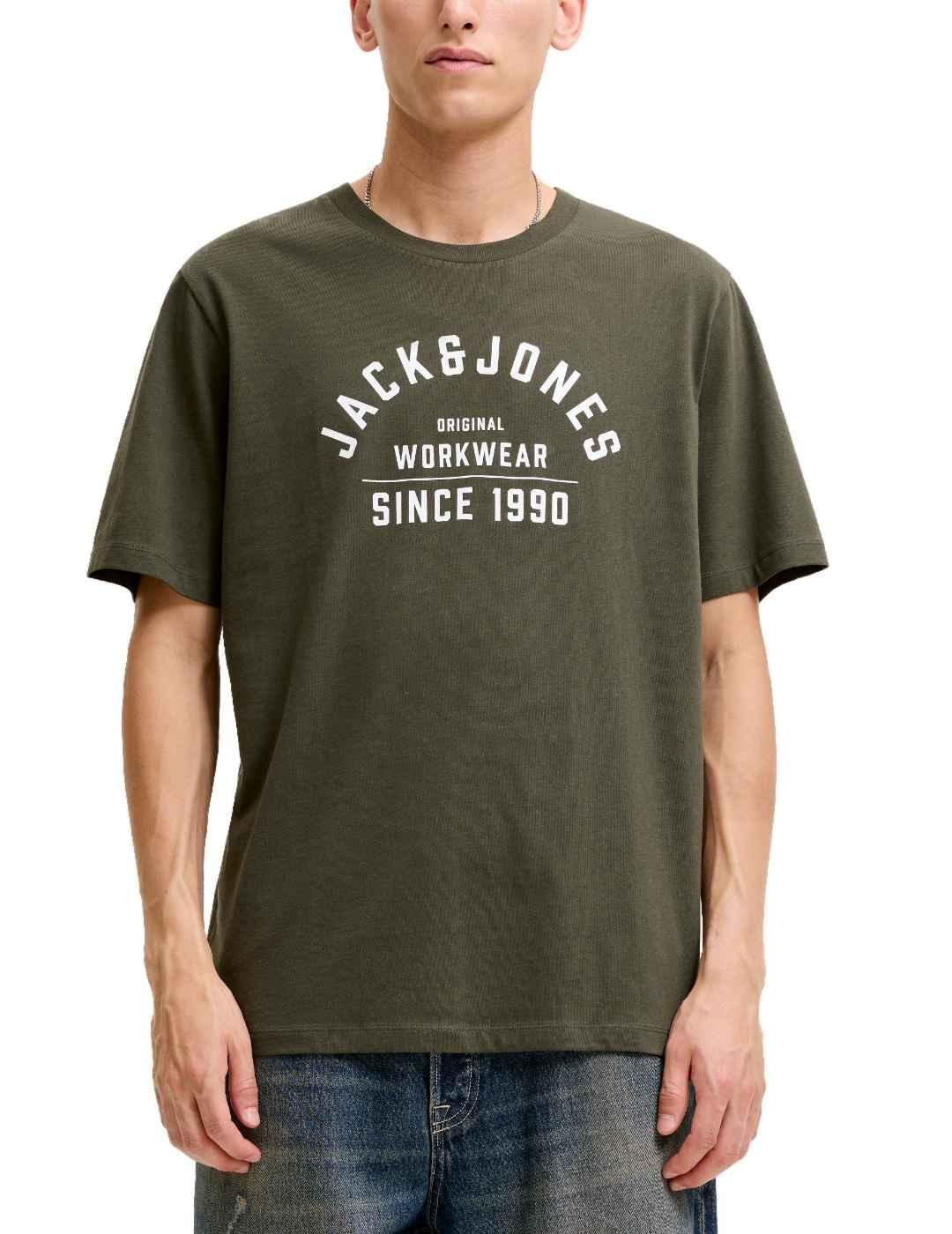 Camiseta Jack&Jones Bluthor verde manga corta para hombre