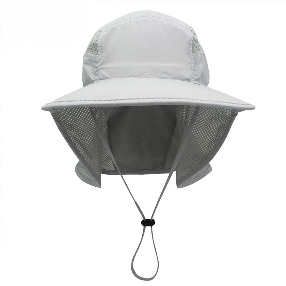 1 stuk zonnehoed, heren, dames, UPF 50+ outdoor UV zomerpet met nekbescherming, wandel- en vishoed, opvouwbare strandsafari-hoed, hoeden, mesh-hoed,Lichtgrijs
