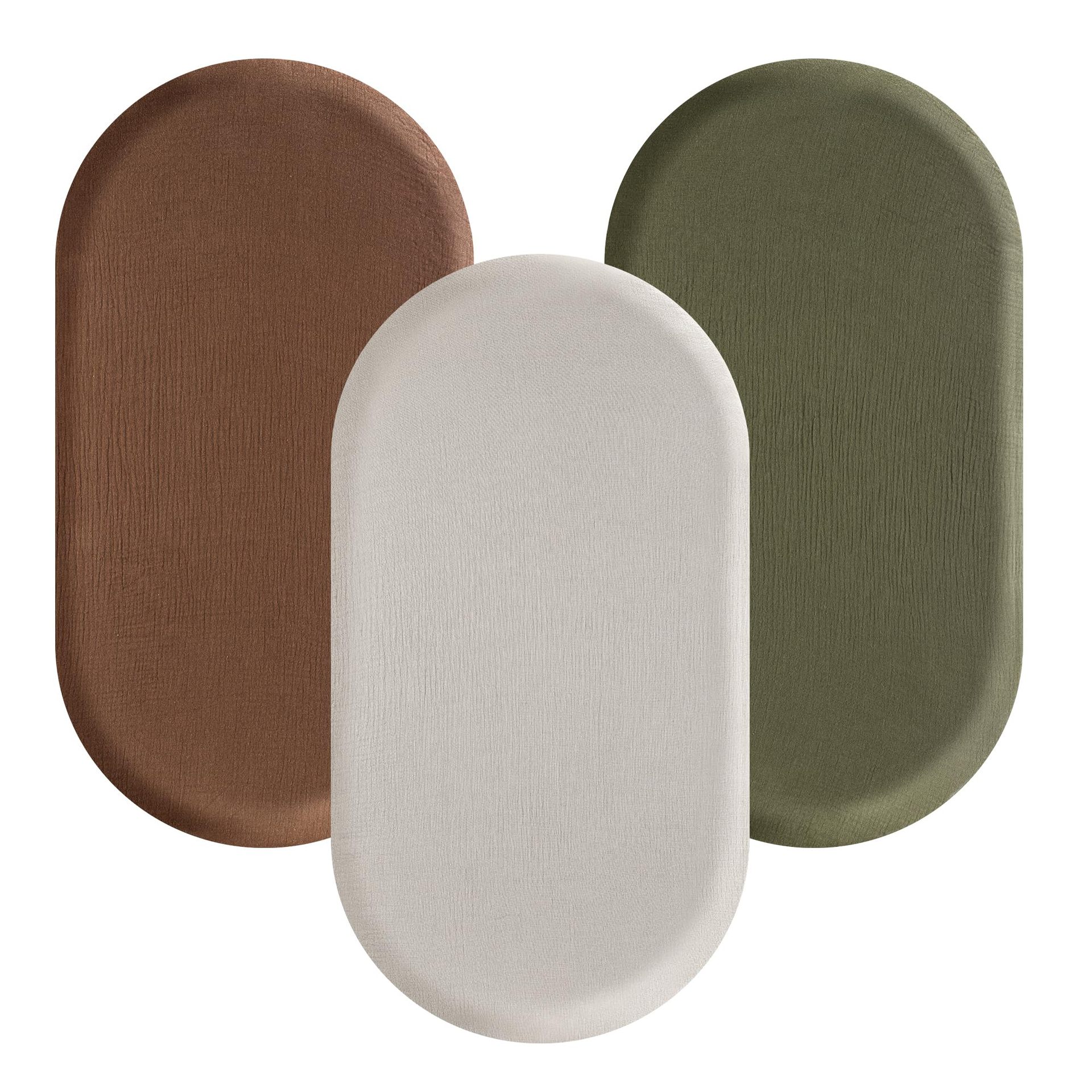 TK Funda de cama para cambiador de bebé, conjunto de 3 piezas de muselina de hilo de algodón, funda de cuna, paquete completo, funda de cambiador gruesa