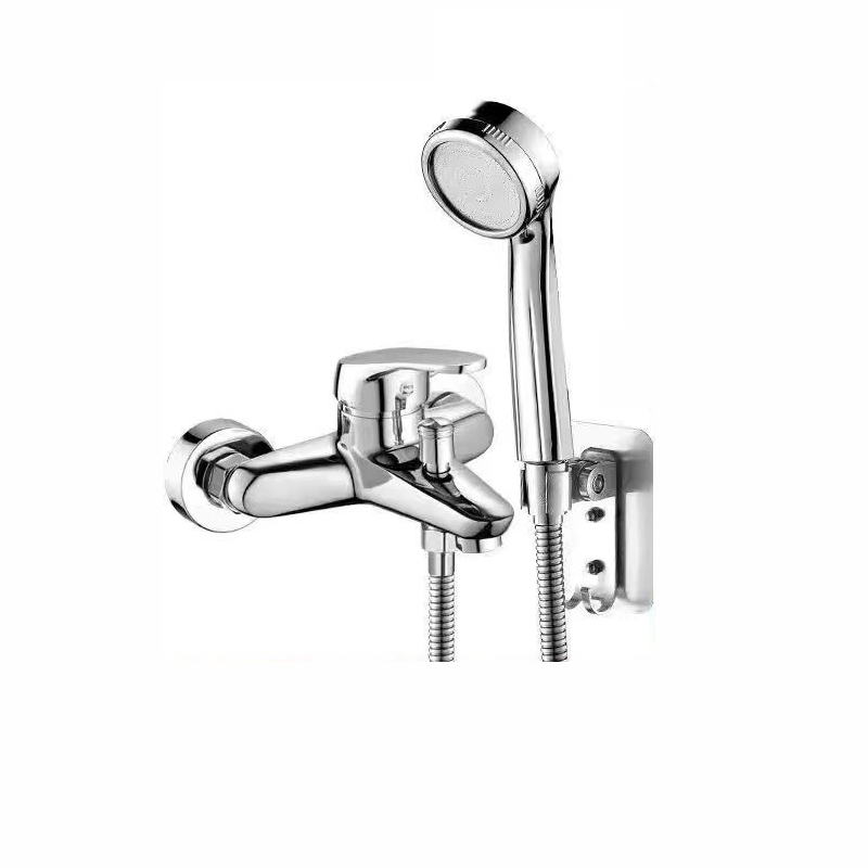 TK Grifo de Bañera con Alcachofa de Mano (3 modos), Mezclador Monomando Cromado Baño y Ducha, Incluye Soporte de Pared y Manguera de Ducha de 1,5-1.7m extensible