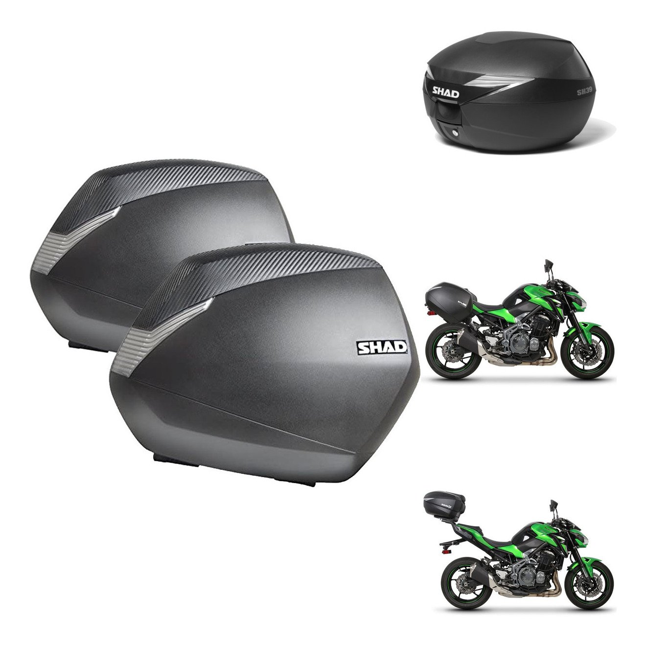 Baul Trasero + Maletas Laterales + Herraje 3P + Herraje Montaje Sh36 Sh 36 Sh39 Sh 39 KIT-246682
