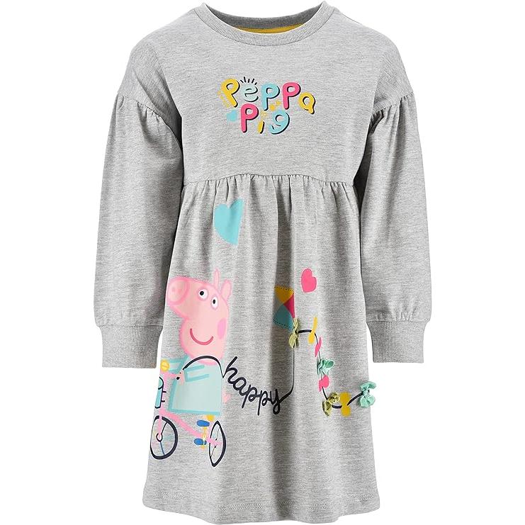 Cerdá Vestido Gris Peppa Pig - Disponible en Varias Tallas - 100% Algodón