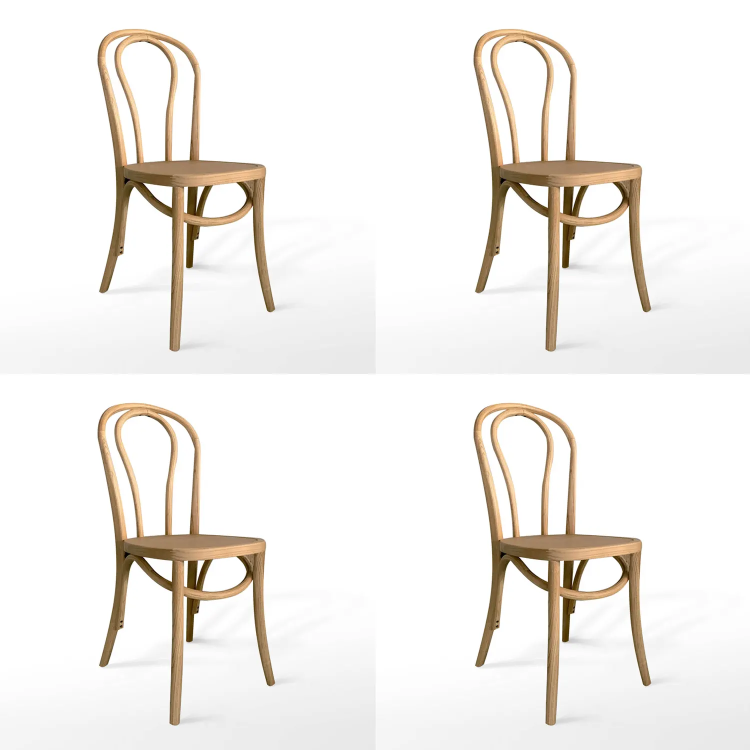 Silla de Madera de Abedul Natural - Diseño de Madera Curvada - LÚZETE