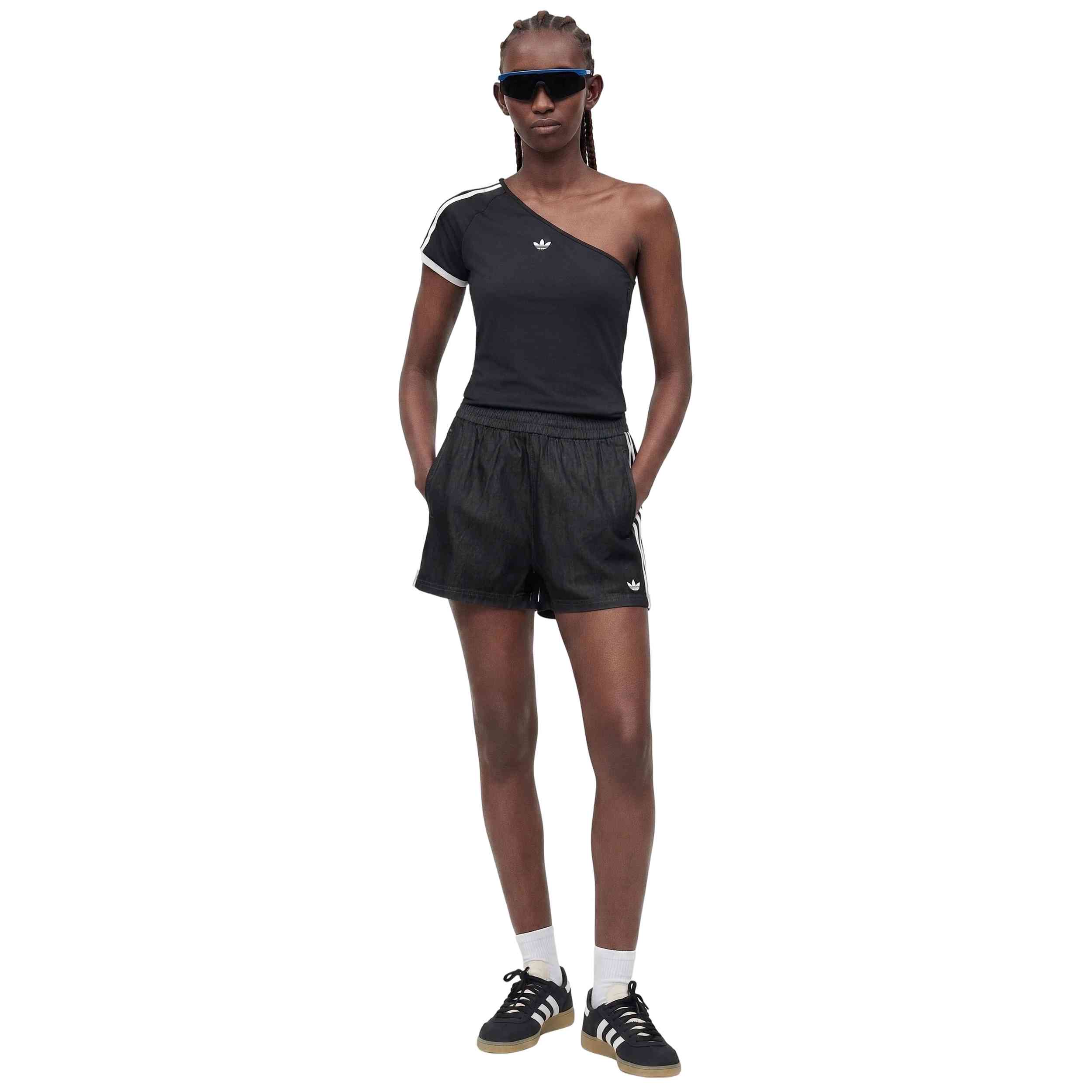 Pantalon Corto Adidas modelo Originals Summer Glow Denim "Medium Black Denim" para Mujer en color Negro