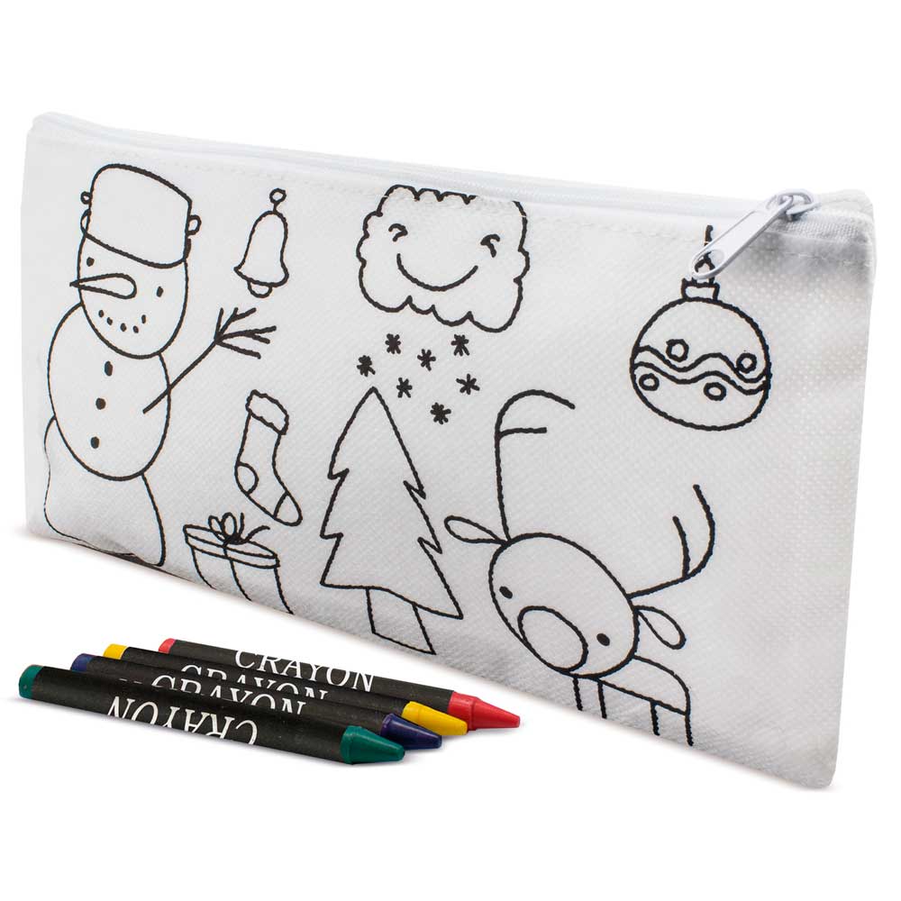 Estuches infantiles con dibujos de dinosaurios, cada mochila incluye 5 ceras de colores para colorear. Regalo para dar a los niños y niñas en fiestas de cumpleaños, colegios, guarderías, Bodas, Bautizos, Comuniones y eventos infantiles.