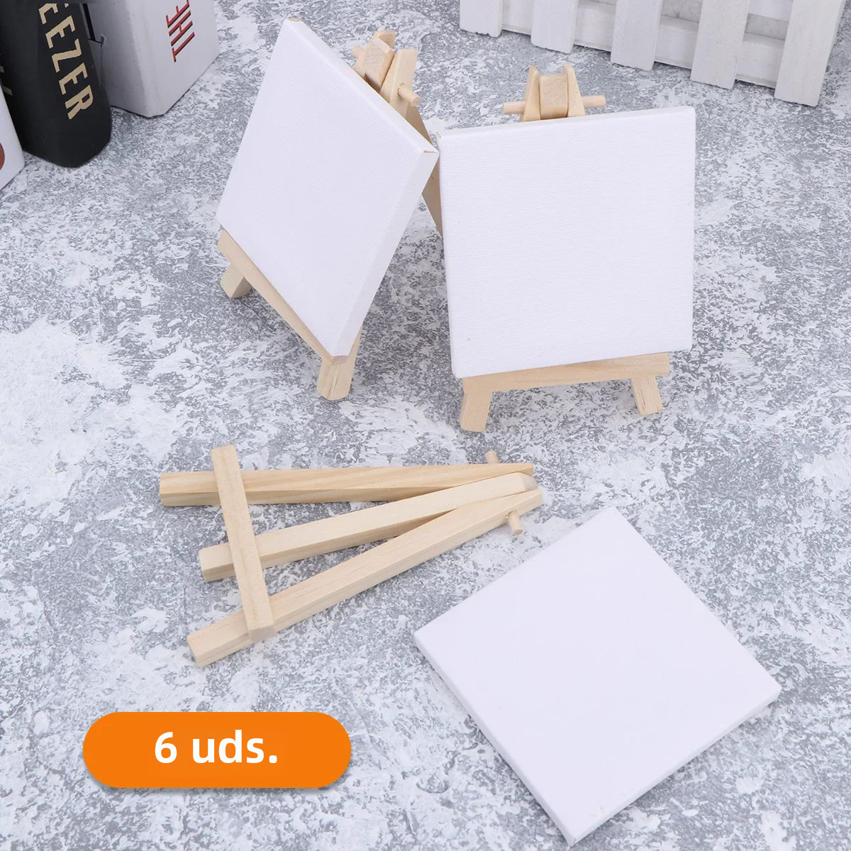TK Set De 3/6 Pequeñas Telas De Lona Y Soporte De Madera Para Dibujar Pintura Al Óleo Y Graffiti DIY Para Niños