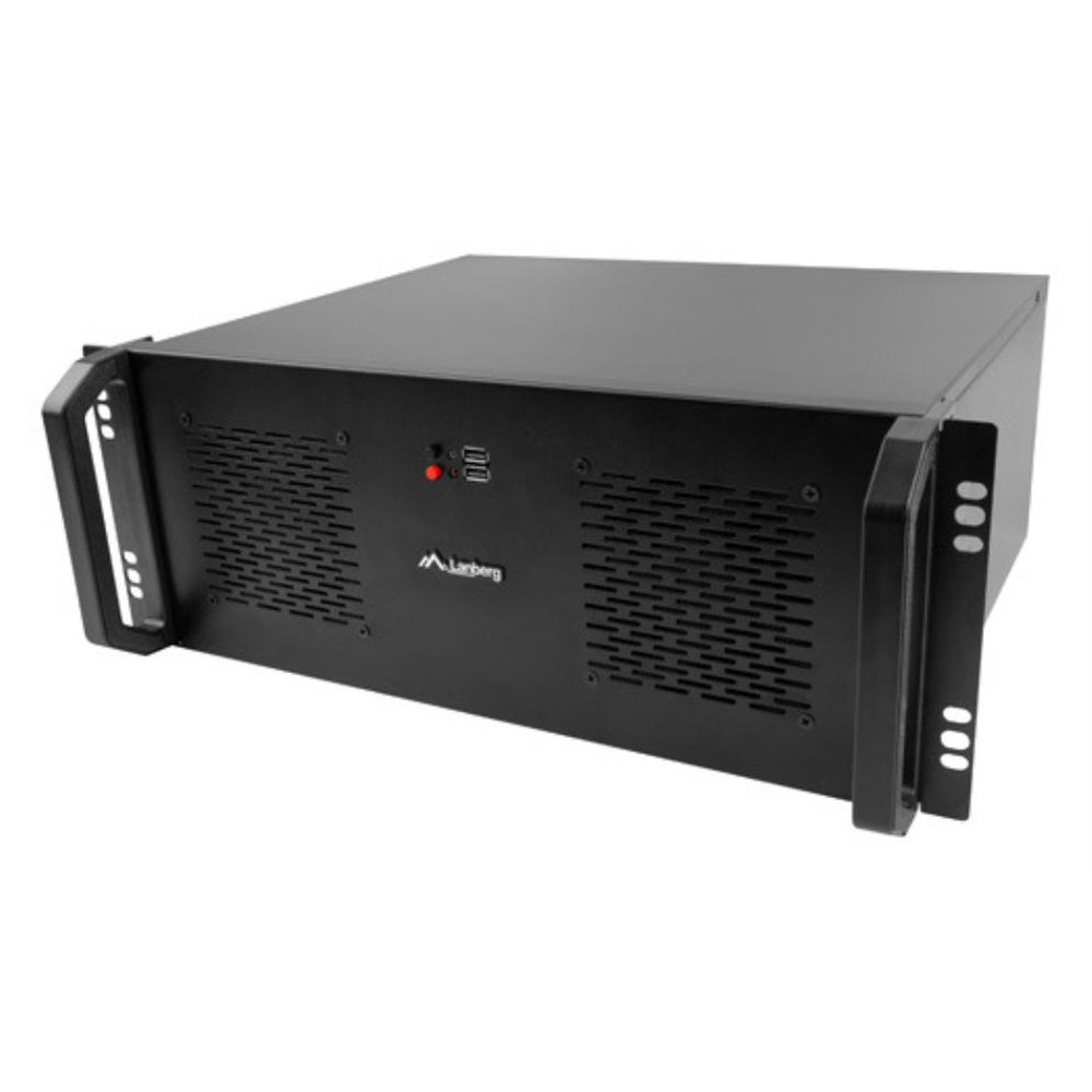 Lanberg - Bastidor Rack 4U SC01-3504-10B para NAS y servidores, con estructura de acero resistente, 2 ventiladores + filtros anti-polvo + puerto USB + soporte HDD/SSD 2.5/3.5 pulgadas, color negro