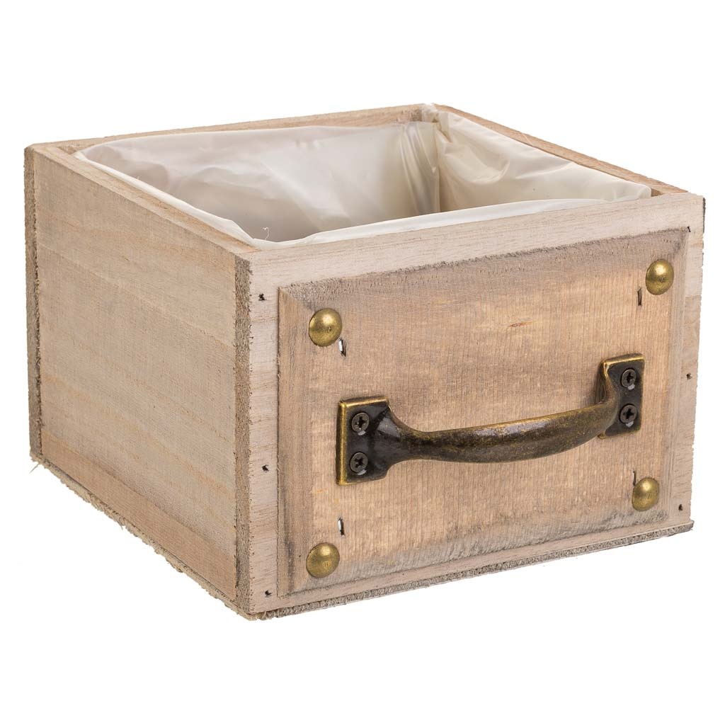 Wonderlust Deco - Cajón de madera marrón 15x15x10,5 Marrón 15x15x10,5h cm