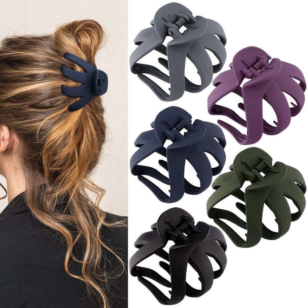 5 haarclips in de vorm van een octopus, antislip haarclips, geschikt voor lang en dik krullend haar, haarclips met octopusklauwen, geschikt voor vrouwen en meisjes, kleur 2