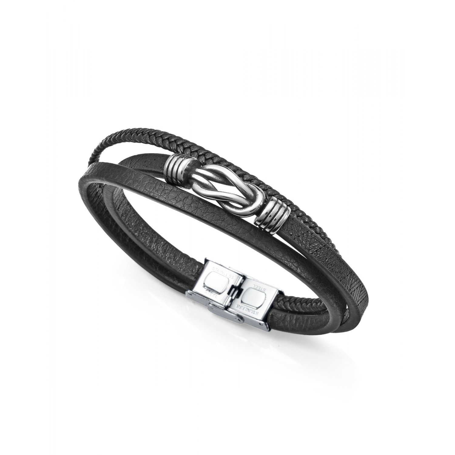 Pulsera Viceroy 14126P01000 acero y piel hombre