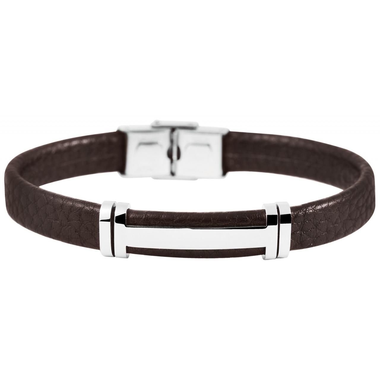 Akzent® Pulsera em Couro Castanho - 0260