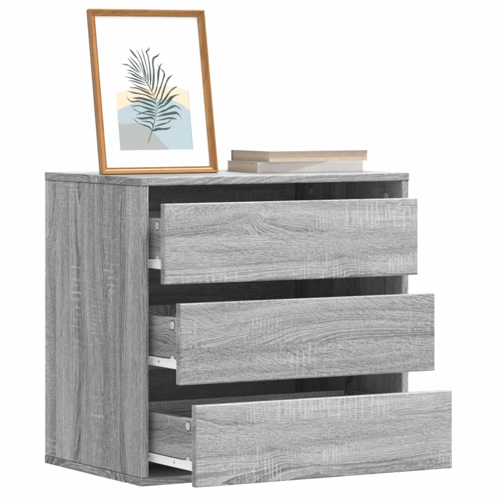 vidaXL Cajonera de esquina madera ingeniería 60x41x58 cm en color Gris hormigón/Madera antigua/Negro y más