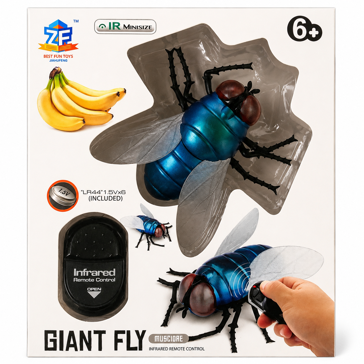 **Mosca Teledirigida RC para Niños, Juguete Insecto Gigante con Control Remoto Infrarrojo, Movimiento Realista, Juguete Divertido 6+ Años,PAPANOEL JOYS**