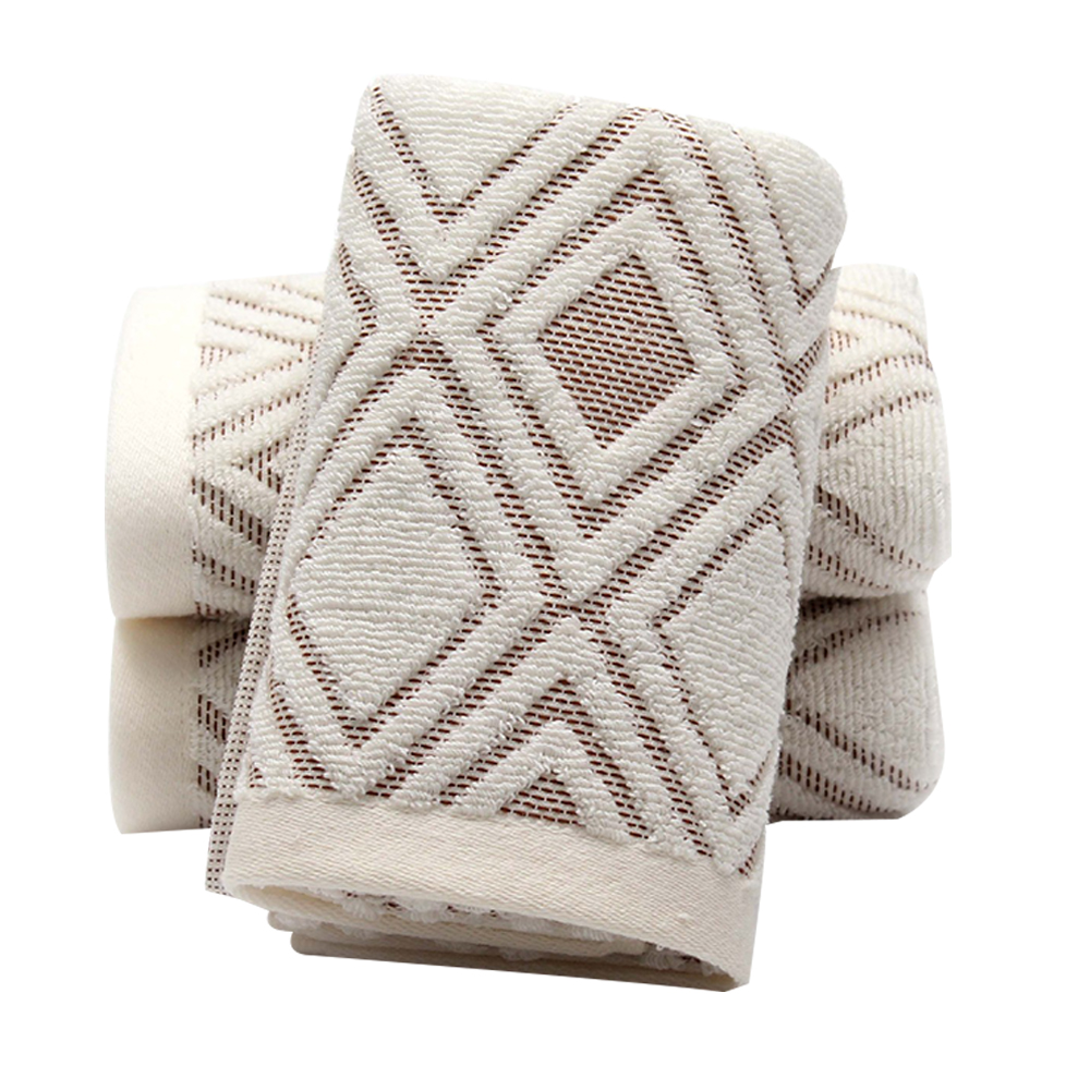 CA Juego de 2 toallas de mano con estampado de diamantes, 100 % algodón, absorbentes y suaves, para baño, 34 x 74 cm