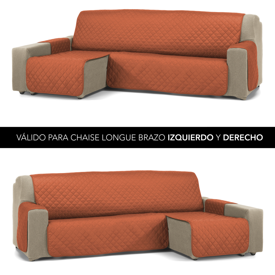 VALENTIA HOME - Funda Cubre Sofá Chaise Longue Acolchado JOYA -  Protección Completa | Ajuste Perfecto | Protector chaise longue | Funda para invierno y verano | 3 tamaños y 16 colores