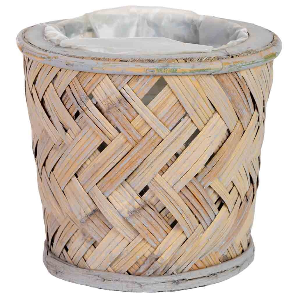 Wonderlust Deco - Cesto redondo de madera 16x16x14h cm Marrón 16x16x14h cm