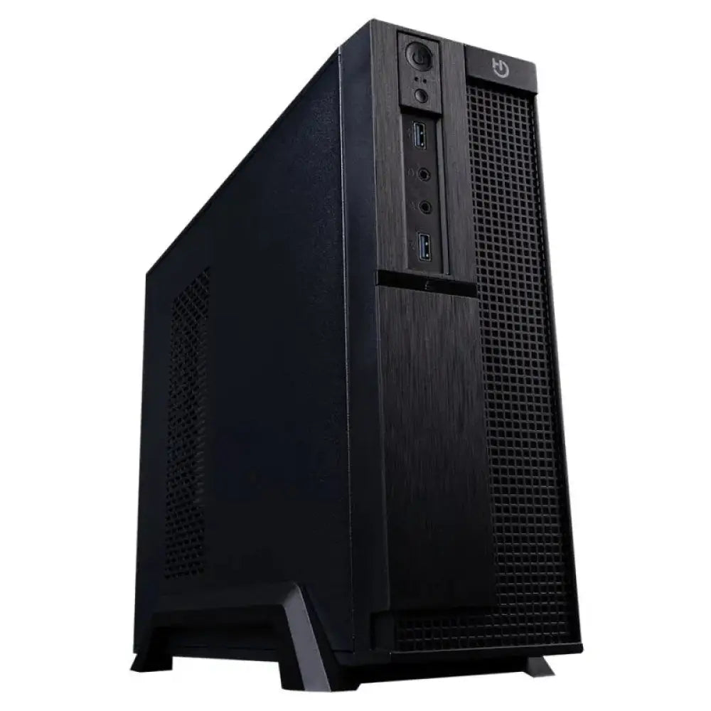 Hiditec - Torre PC SLM30 minitorre con diseño minimalista negro, incluye fuente de alimentación SFX 500 y lector de tarjetas SD USB 3.0