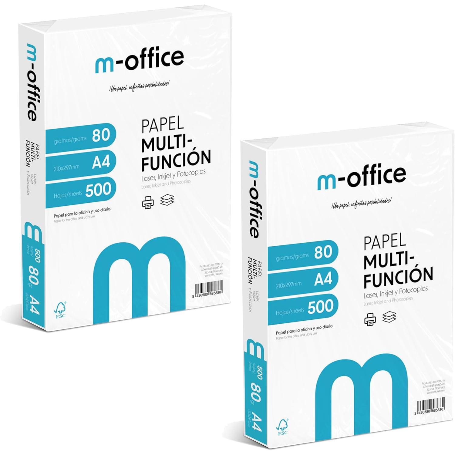 Folios A3/A4/A5 Diferentes Gramajes y Cantidades, Papel Multiusos para Impresora Inkjet, Láser y Fotocopiadora · m-Office