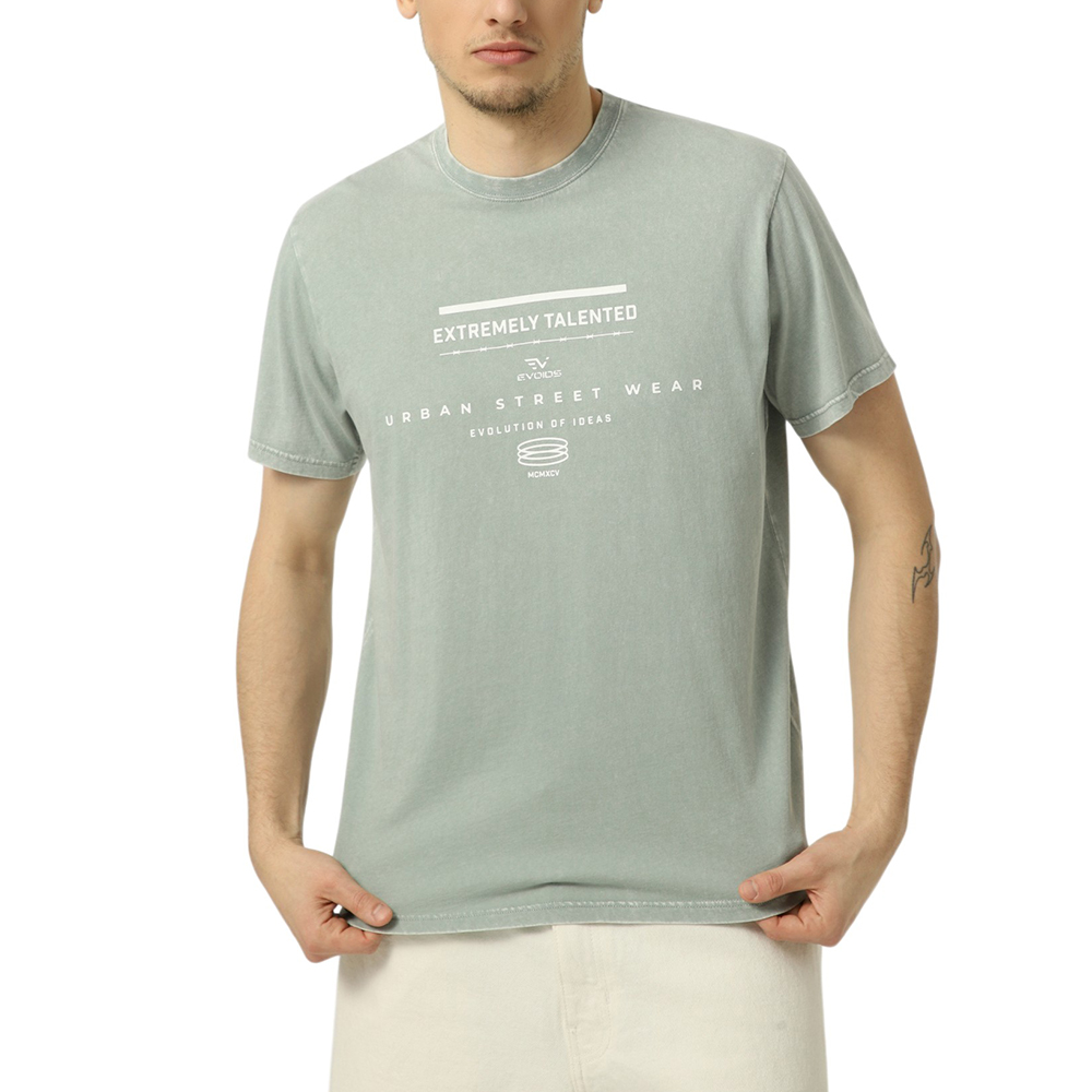 Camiseta de Hombre Evoids Obsidia - Corte recto clásico, cuello redondo y mangas cortas