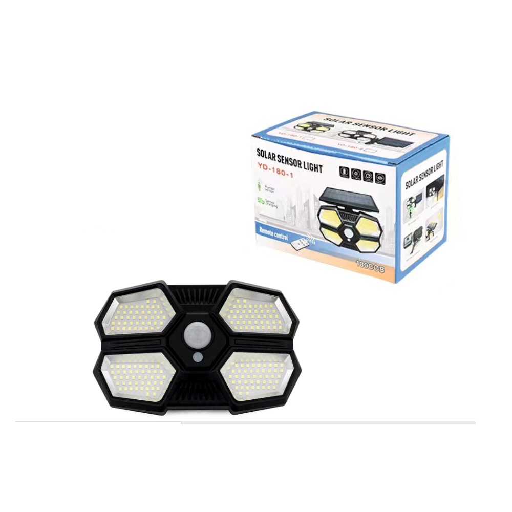 Lámpara LED de Pared con Sensor Solar Para Exteriores. Con Sensor de Movimiento de 120º. Cuenta con Control Remoto. Energía. Ecológico. Practico.