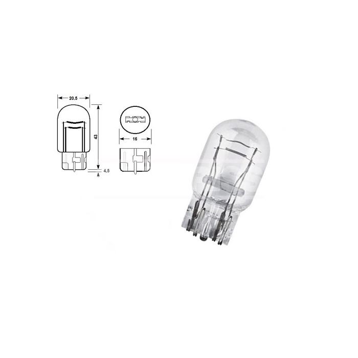 Blister 2 Lámparas Bombilla Para Coche W21/5W T20 12V 21.5W (10Ud) 79780294