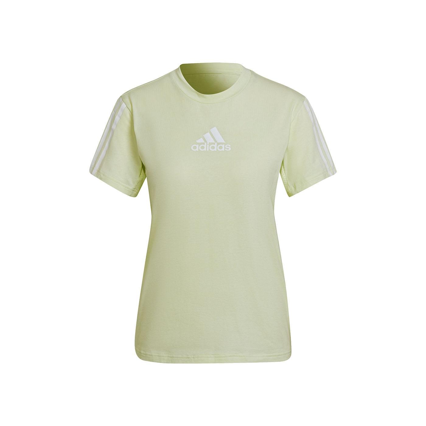 Camiseta Mujer Adidas Tc Verde Clásica Tacto Suave Logo Franjas