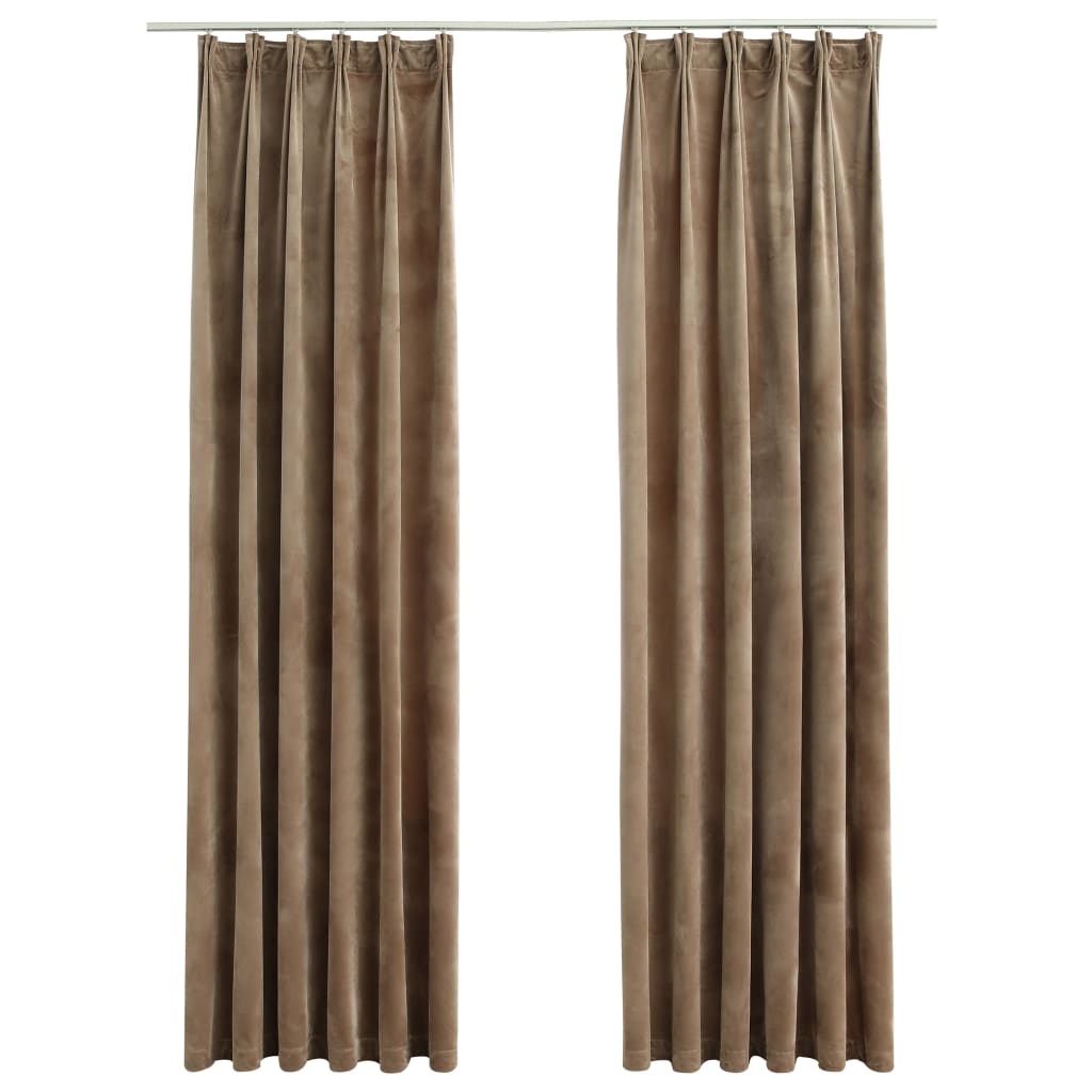 vidaXL Cortinas Opacas con Ganchos 2 Piezas 140x245 cm Terciopelo Casa Color Crema,  Beige,  Negro y mas